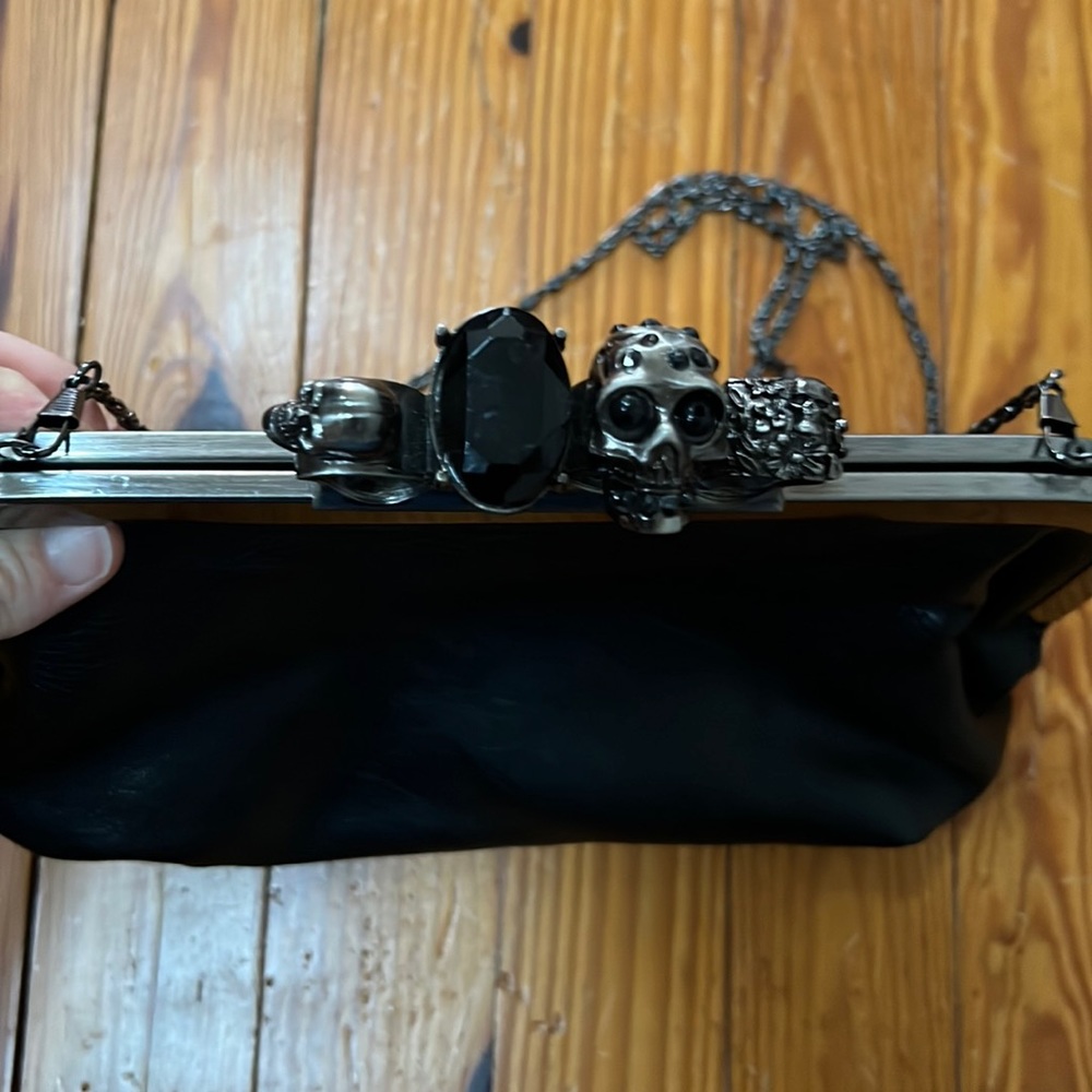 Skull knuckle clutch or crossbody bag